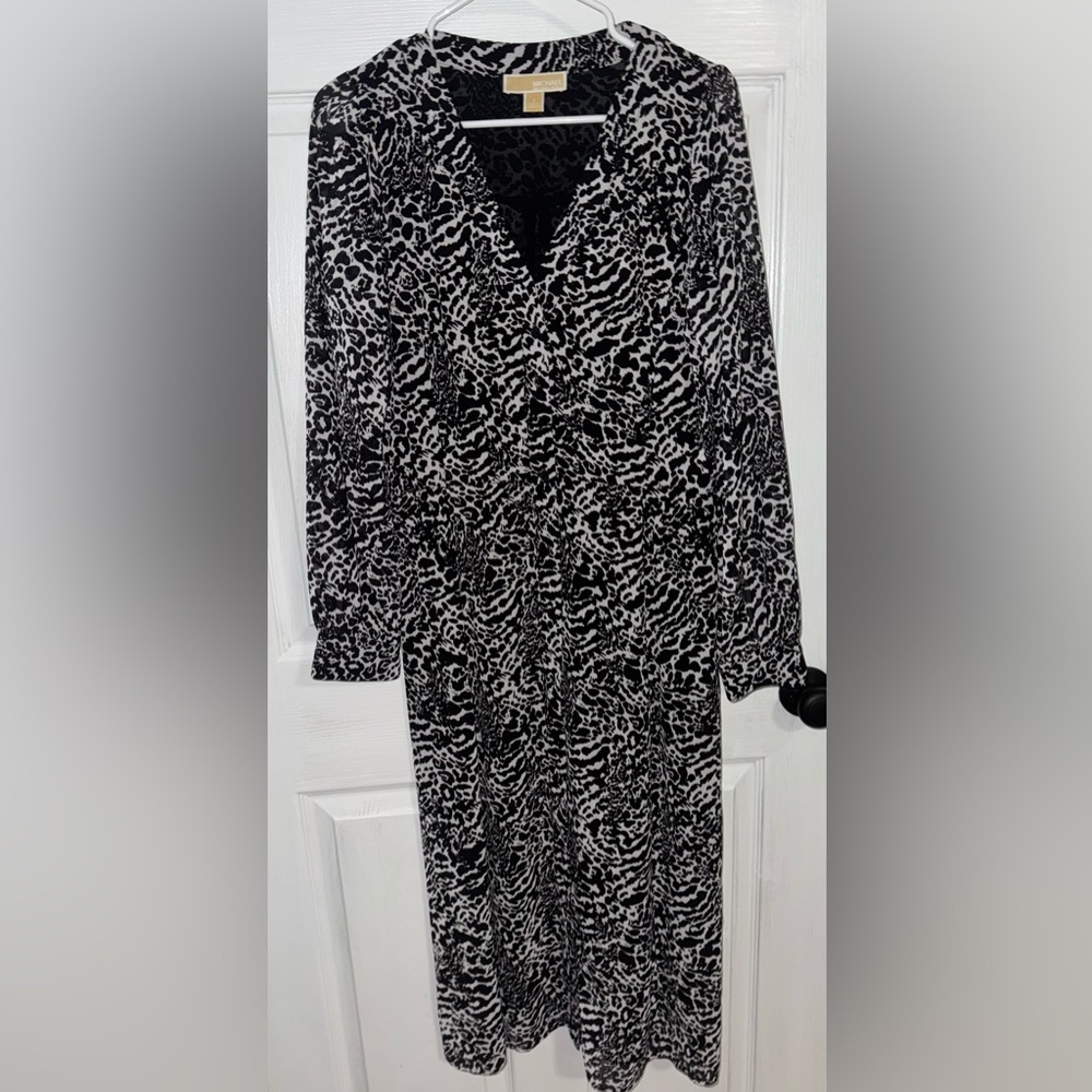 Black and white midi dress